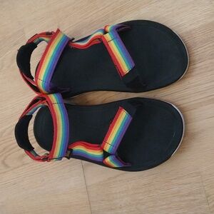 Rainbow Teva sandals